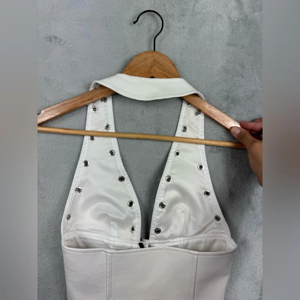 Princess Polly Palladia‎ Jordy Grommet Faux leather corset halter top new  Sz 2